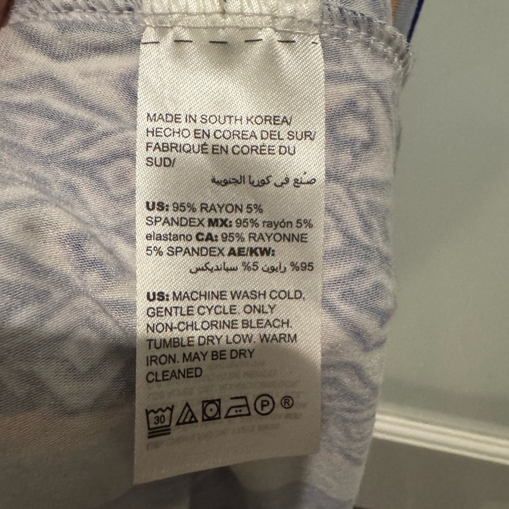 Chico’s Blue White Patchwork Print Maxi Skirt Boho Travel Resort Size 0 fits 4/6 - Picture 9 of 13